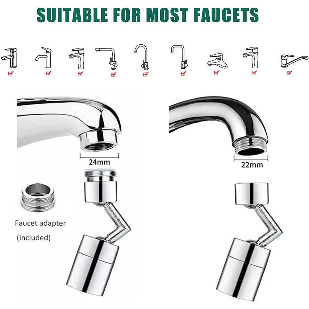 720°Universal Kitchen Faucet Anti-splash Aerator Bathroom Tap Rotatable