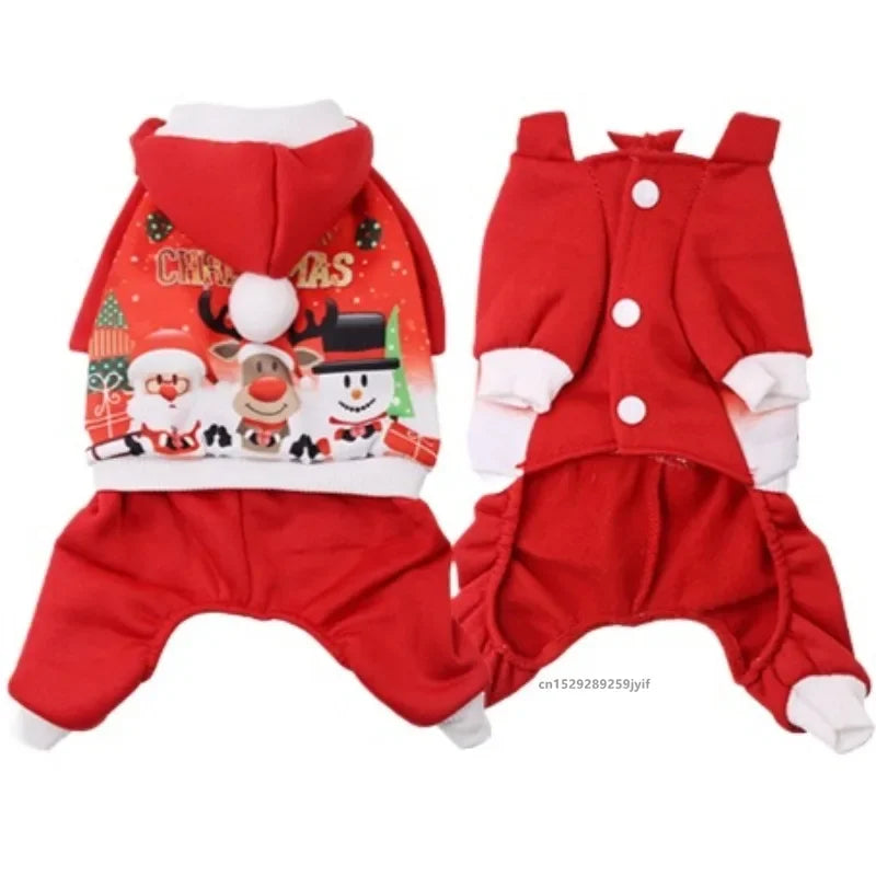 Winter Dog Christmas Jumpsuit Clothes