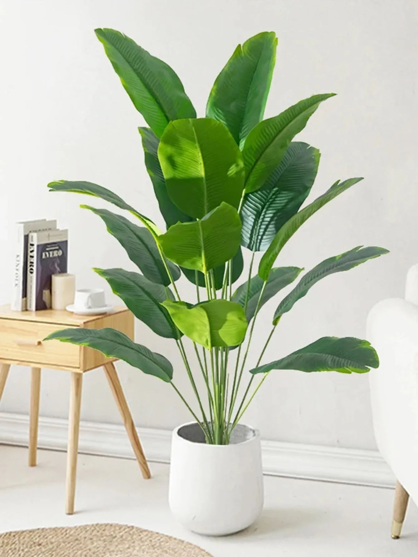 1pc Artificial Plants Large Tropical Palm Tree Fake Banana Plants Leaves Real Touch