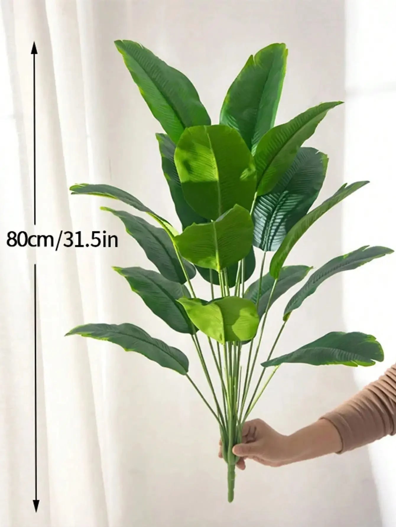 1pc Artificial Plants Large Tropical Palm Tree Fake Banana Plants Leaves Real Touch