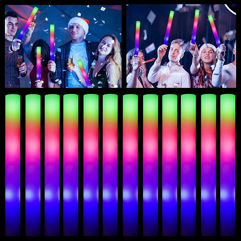 5/10/20pcs Foam Glowing Sticks Wedding Party Accessories LED Glow Sticks