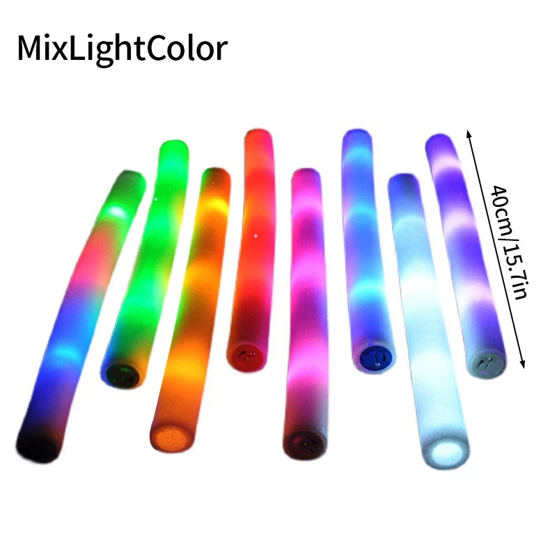 5/10/20pcs Foam Glowing Sticks Wedding Party Accessories LED Glow Sticks