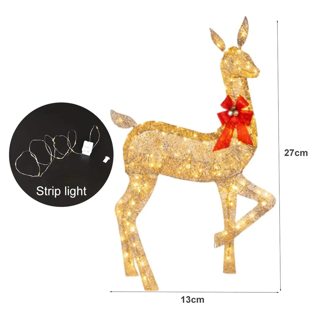 3Pcs Christmas Deer Decoration Light LED Reindeer