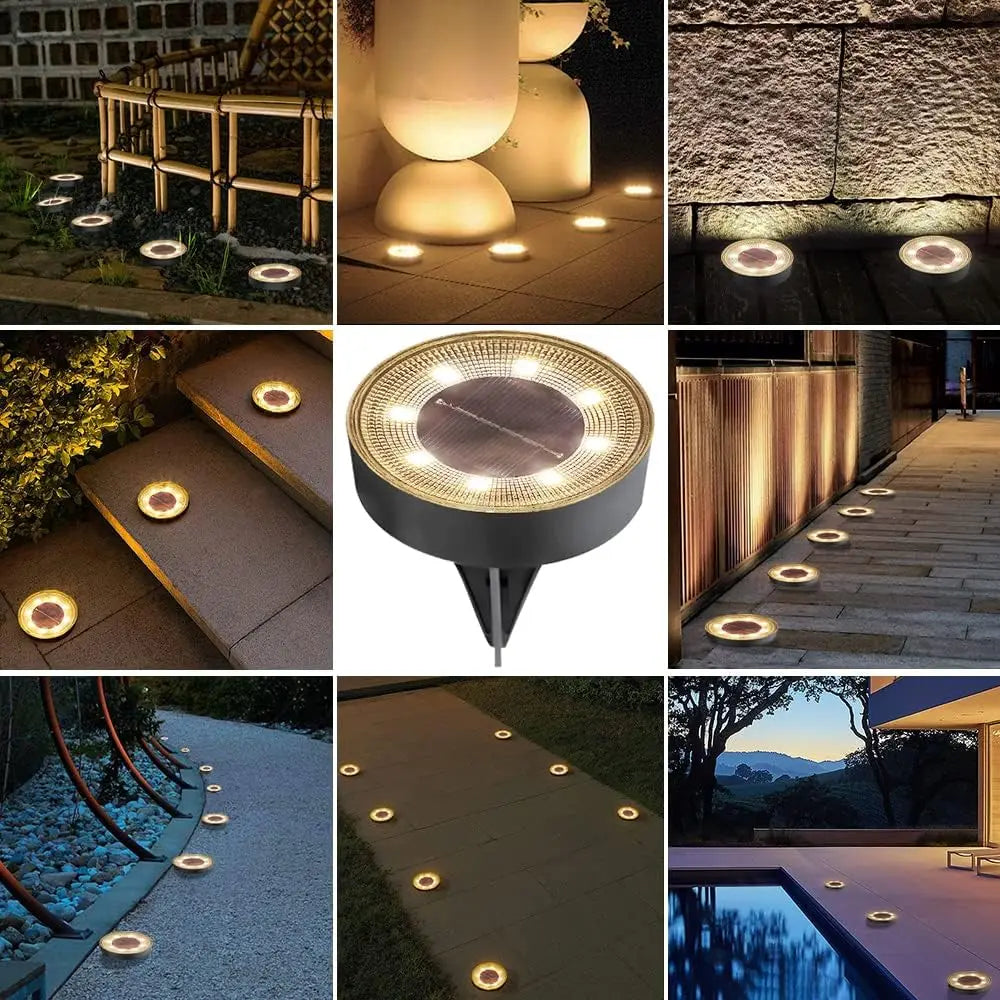 IP68 Waterproof LED Outdoor Solar Power Ground Light Lighting Control Path Deck