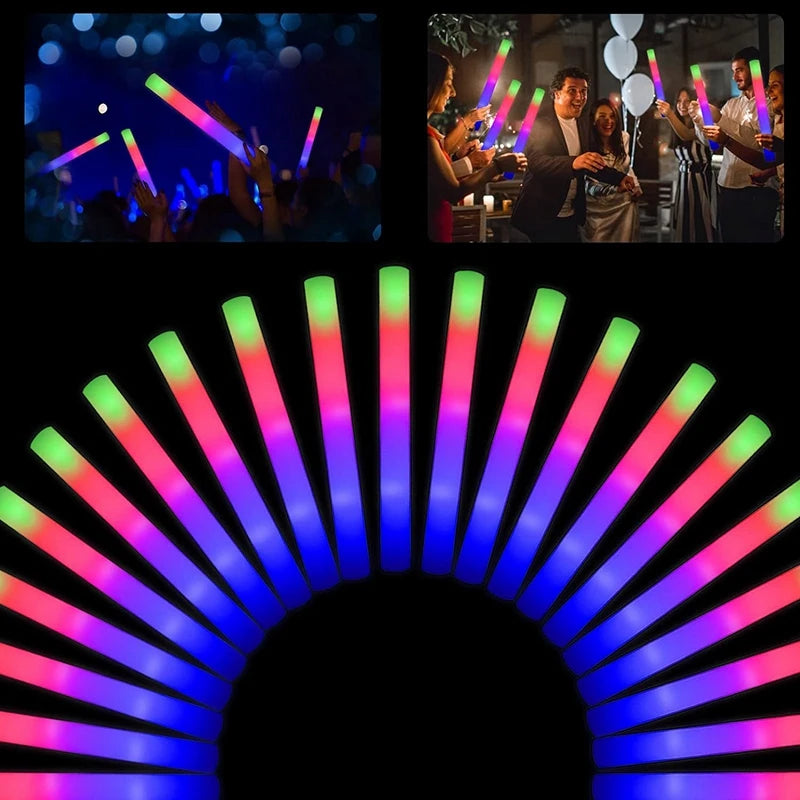 5/10/20pcs Foam Glowing Sticks Wedding Party Accessories LED Glow Sticks