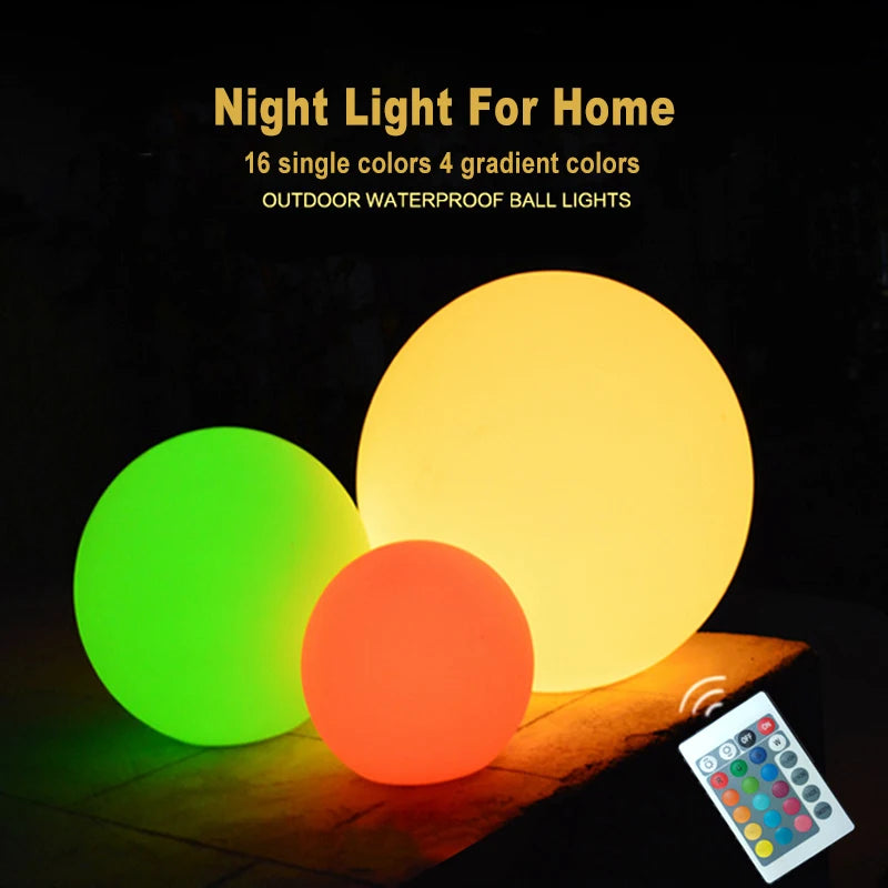 Outdoor LED Garden Ball Lights Remote Control Floor Lawn Lamp  Decoration