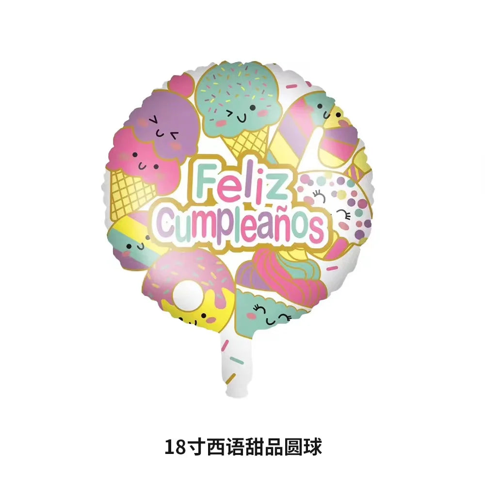 32Inch Donut globos Foil Balloon Fruit Ice Cream Helium Balloon