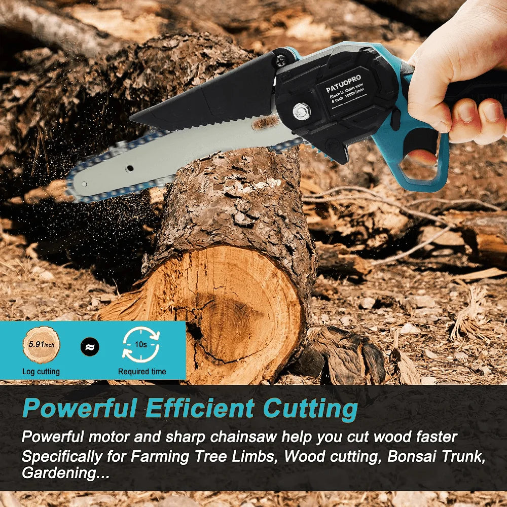 6inch Mini Cordless Electric Chain Saw Wood Cutter Garden Tree Logging Saw Fit For Makita 18V Battery Power Tool (No Battery)