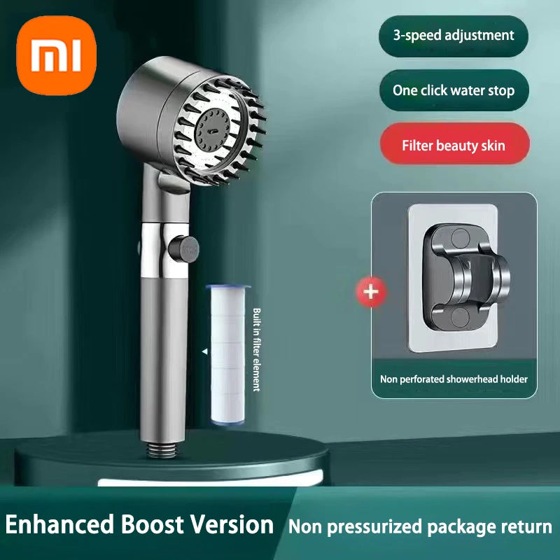 XIAOMI High Pressurized Filter Shower Head 3-mode Adjustable Spray With Massage Brush