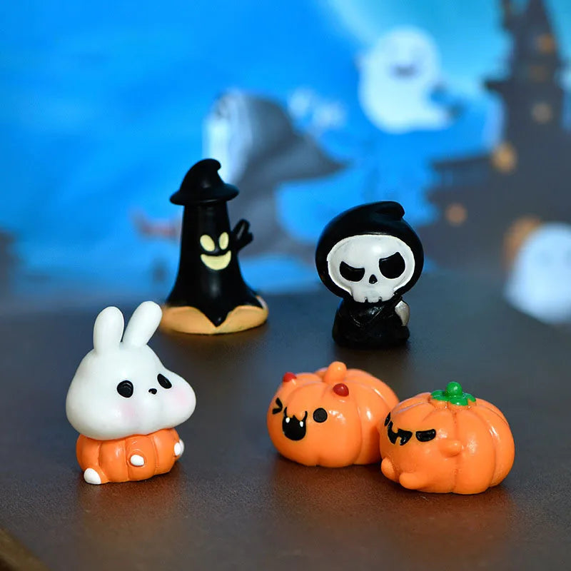 Mini Halloween Fairy Garden Ghost, Pumpkin Spirit Figurines, Home Decoration, DIY Resin Craft, 1 Pc