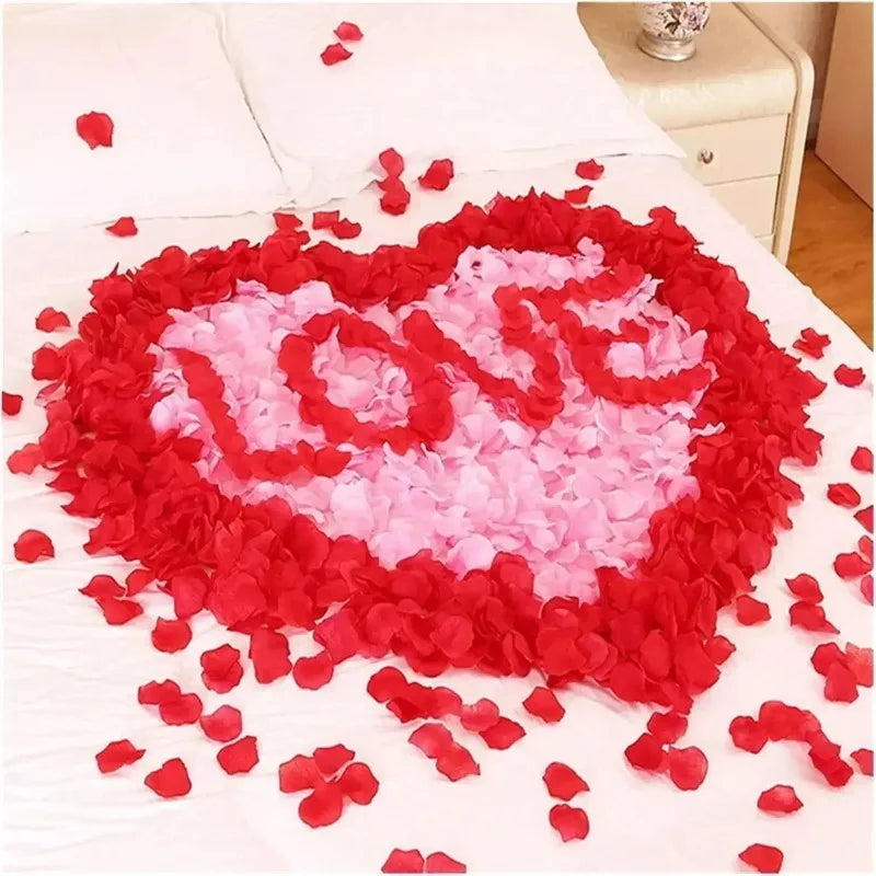 5000/100pcs Artificial Fake Rose Petals Red Colorful Simulation Silk Roses Petal for Valentines Day Wedding Party