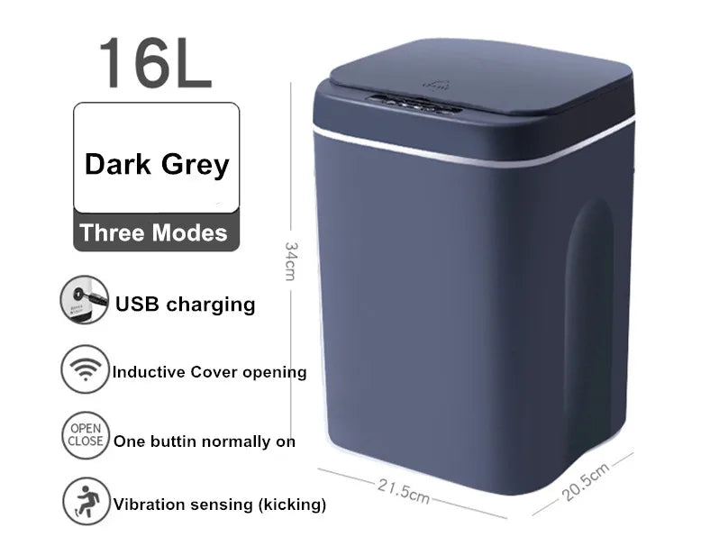 16L Automatic Sensor Trash Can Electric Touchless Smart Bin