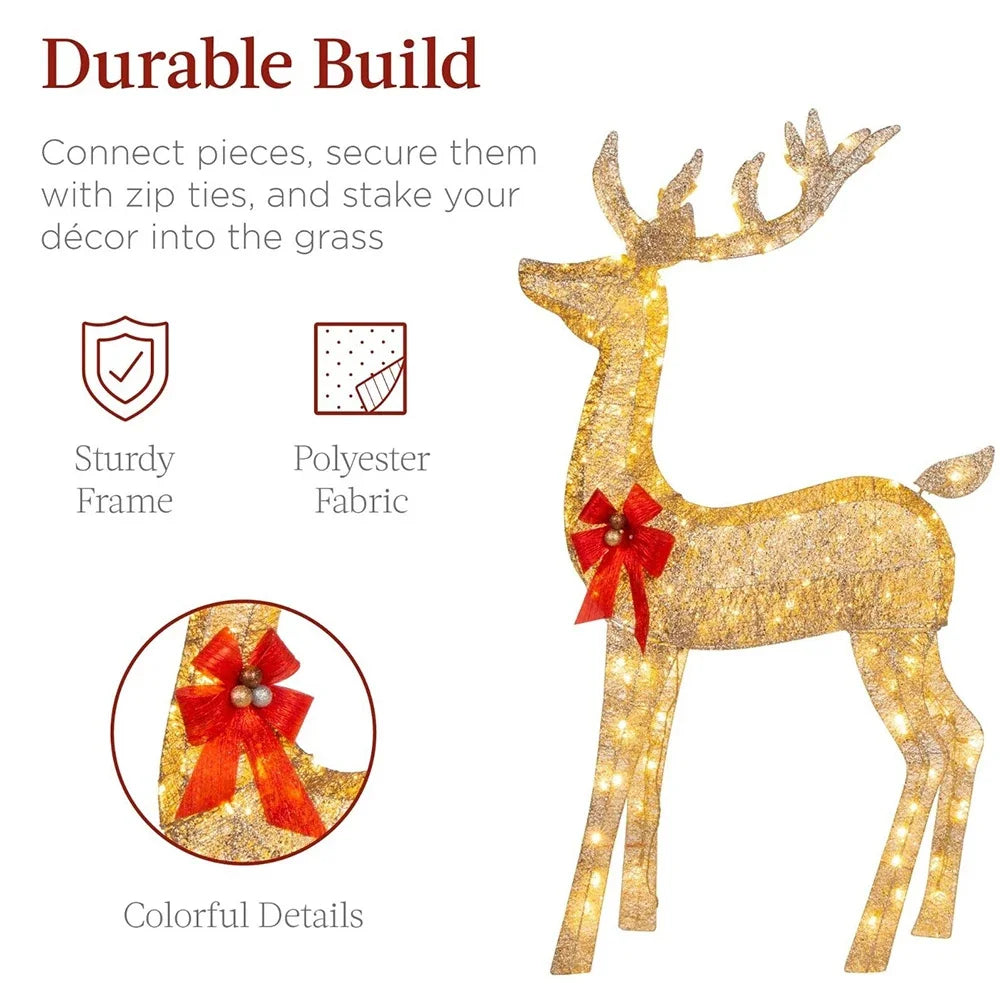 3Pcs Christmas Deer Decoration Light LED Reindeer