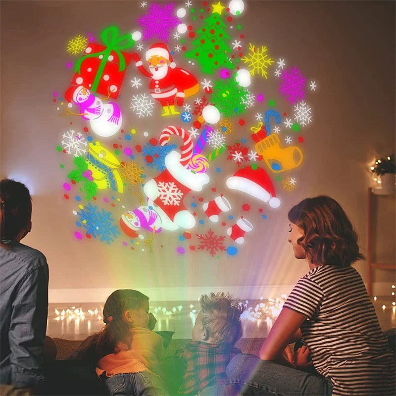 2024 Christmas Window Projector LED Snowflake Snow Laser Projector 16 Patterns