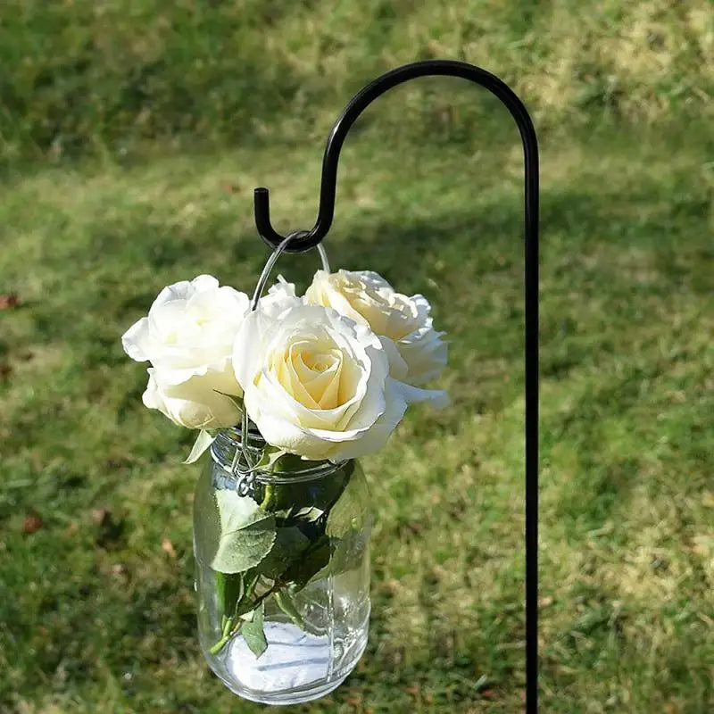 Shepherd Hook Metal Garden Stake Hooks Stand Flower Basket Hanger