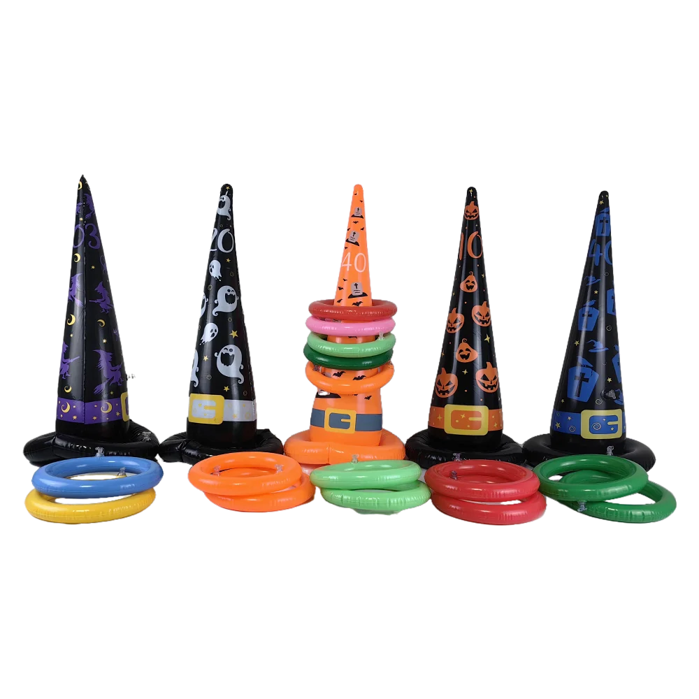 Halloween Games Inflatable Witch Hat Ring Toss Game Halloween Inflatable Ring Toss Game Halloween