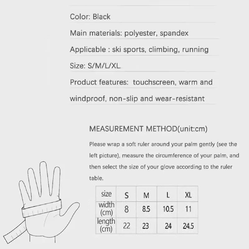 Winter Warm Full Fingers Waterproof Wind proof Cycling Outdoor Sports  Gloves