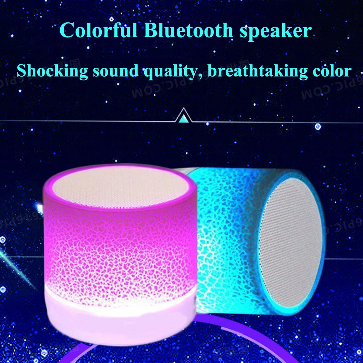 New Mini Portable Car Audio A9 Dazzling Crack LED Wireless Bluetooth 4.1 Subwoofer Speaker TF Card