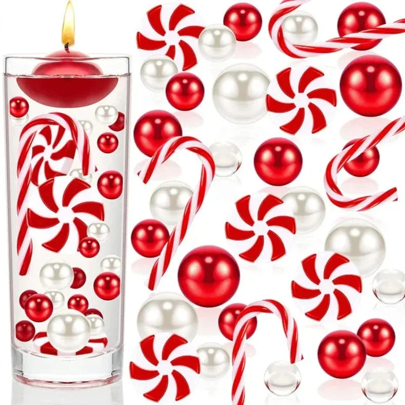 1 Set Christmas Vase Clear Hydrogel vase Decorative Filling Beads Floating Pearl