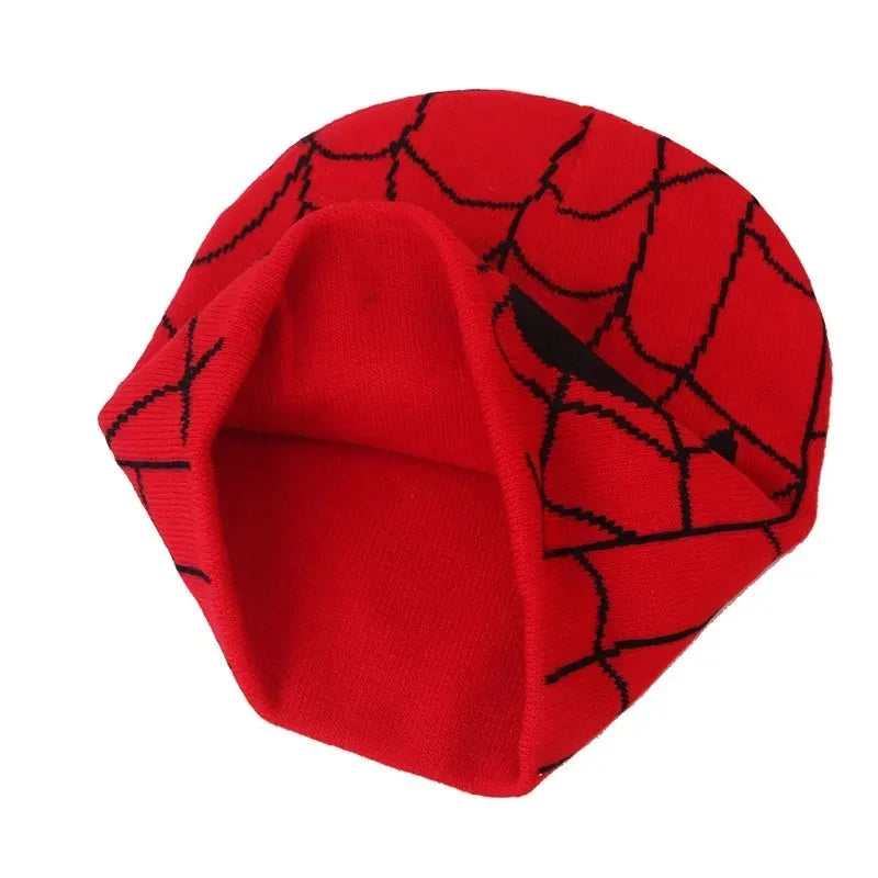 Spider Embroidered Beanies Hat Men Winter Autunm Warm Knitted Bonnet Cap Soft Wool