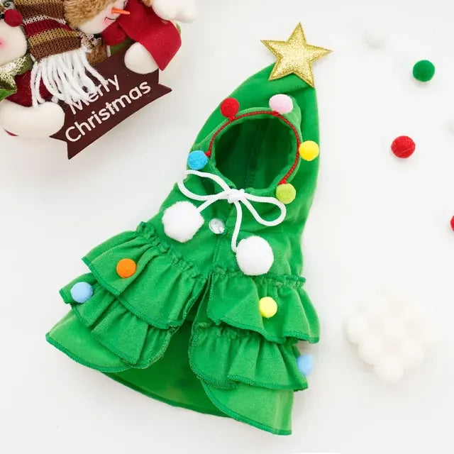 Christmas Pet Clothes Cloak Christmas Tree