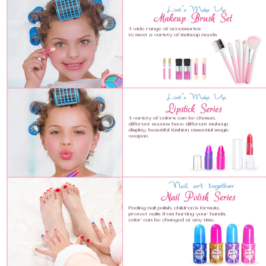 Kids Washable Makeup Girl Toys - Real Make Up Set