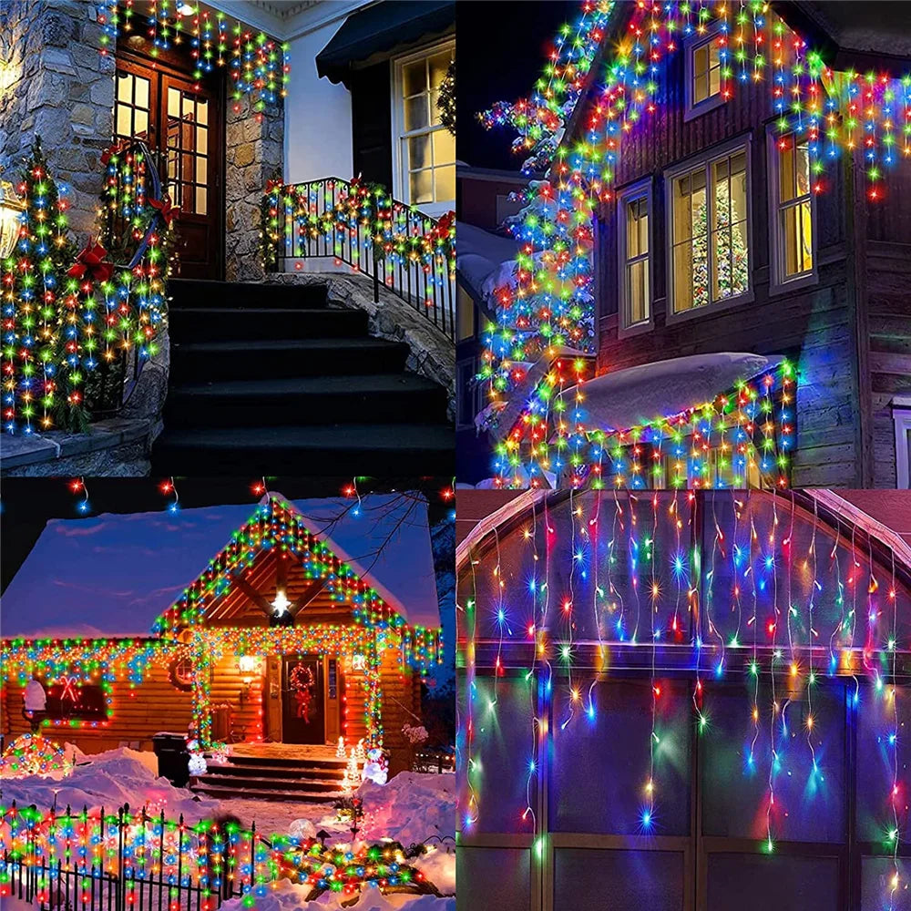 3.5M/7.5M Solar Curtain Icicle String Lights