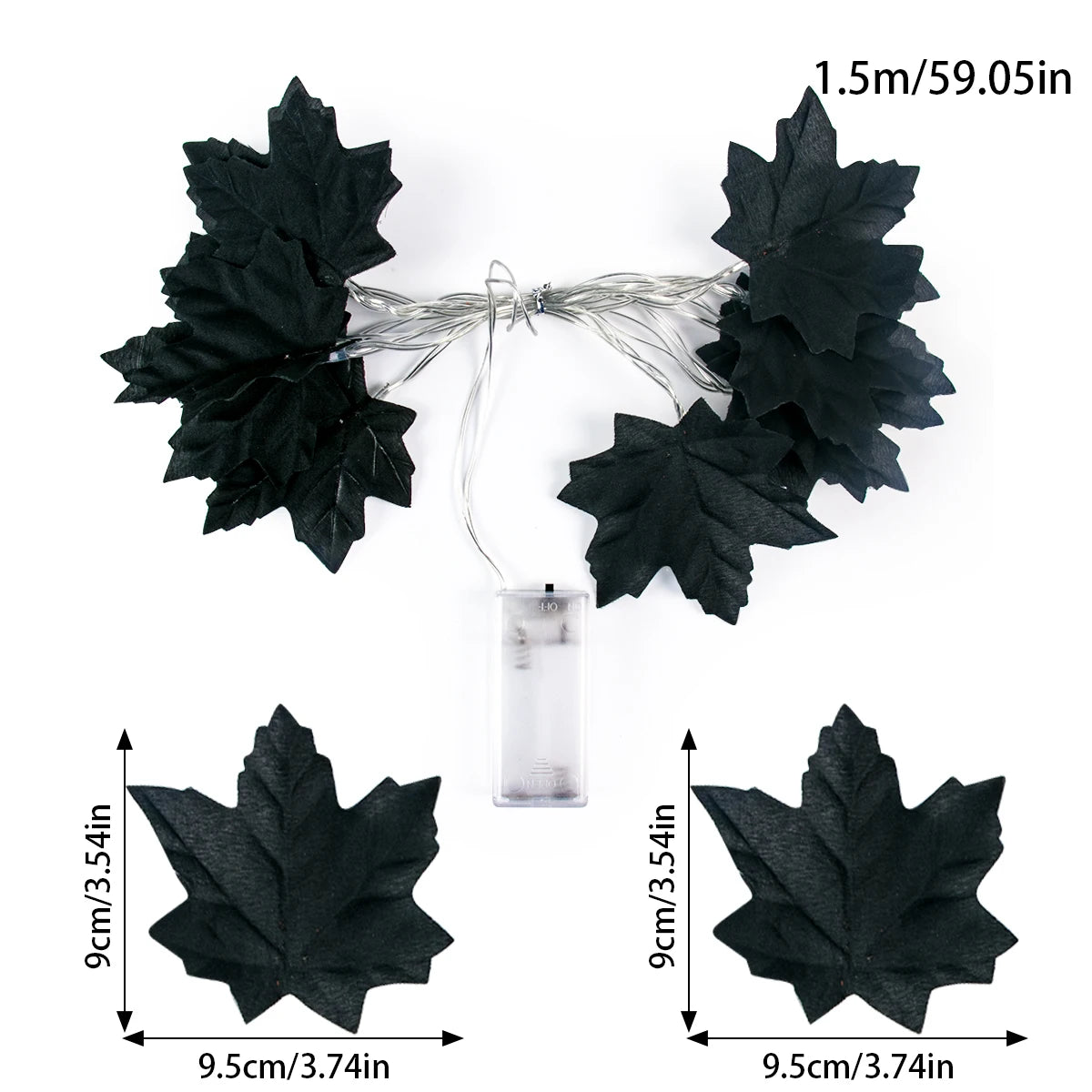 Artificial Fall Maple Leaves Pumpkin Garland Led Autumn Decorations Fairy Lights Halloween