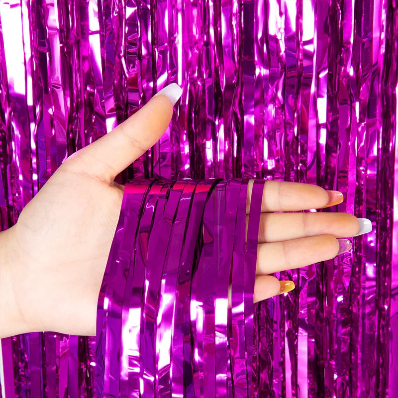 Cheap as a Party Metallic Tinsel Foil Fringe Curtains