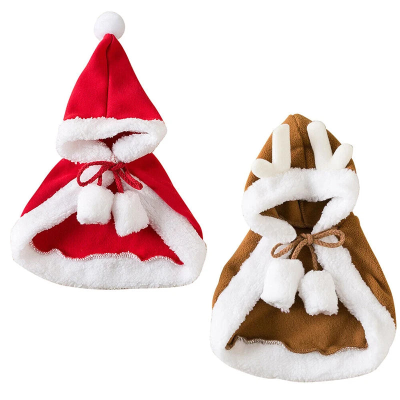 Funny Cat Christmas Costume Santa Cosplay Pet Christmas