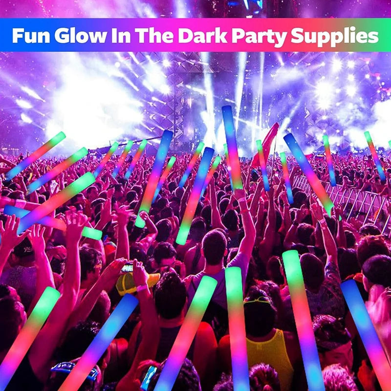 5/10/20pcs Foam Glowing Sticks Wedding Party Accessories LED Glow Sticks