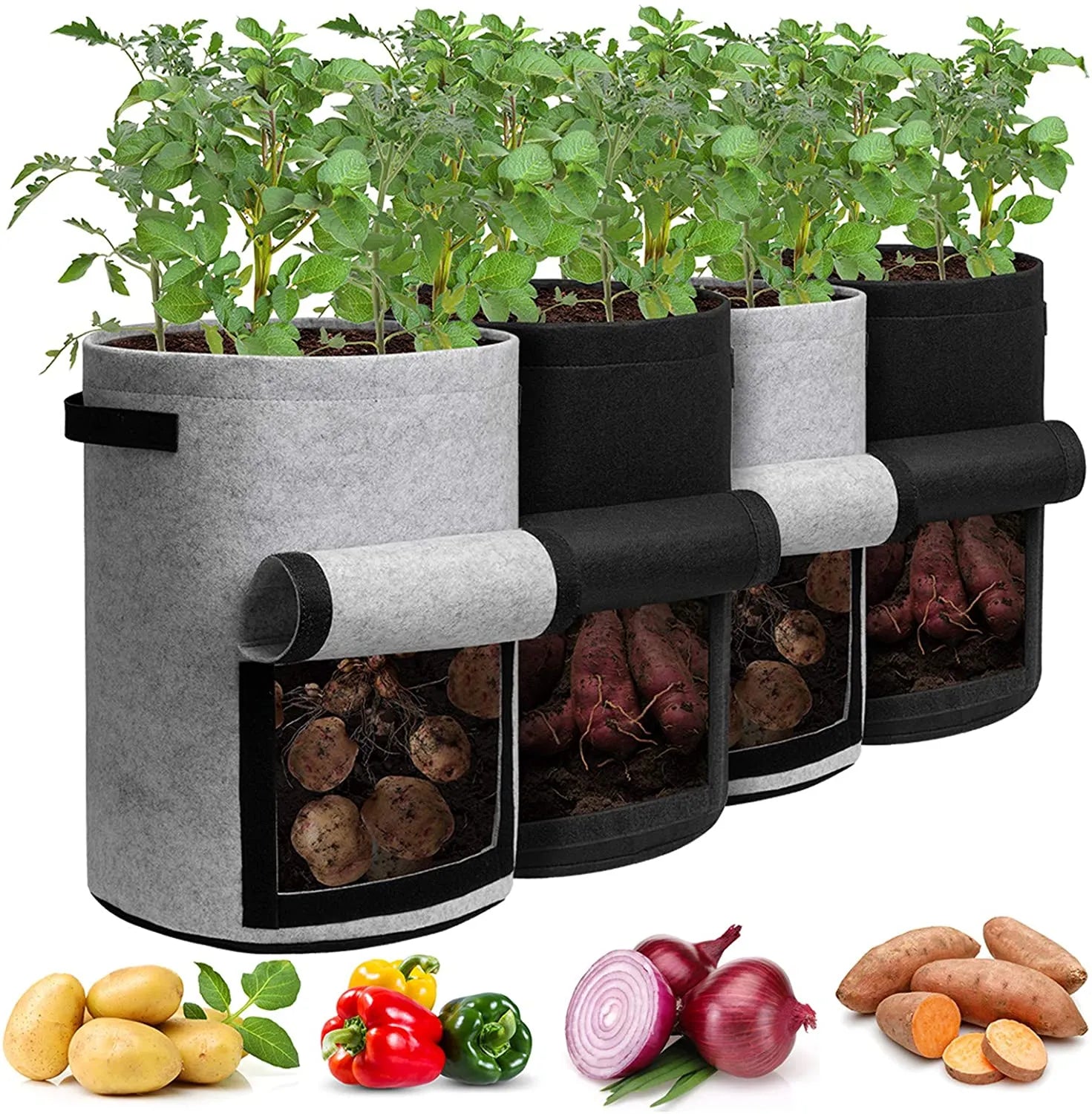 3 Size Felt plant grow bags nonwoven fabric garden potato pot