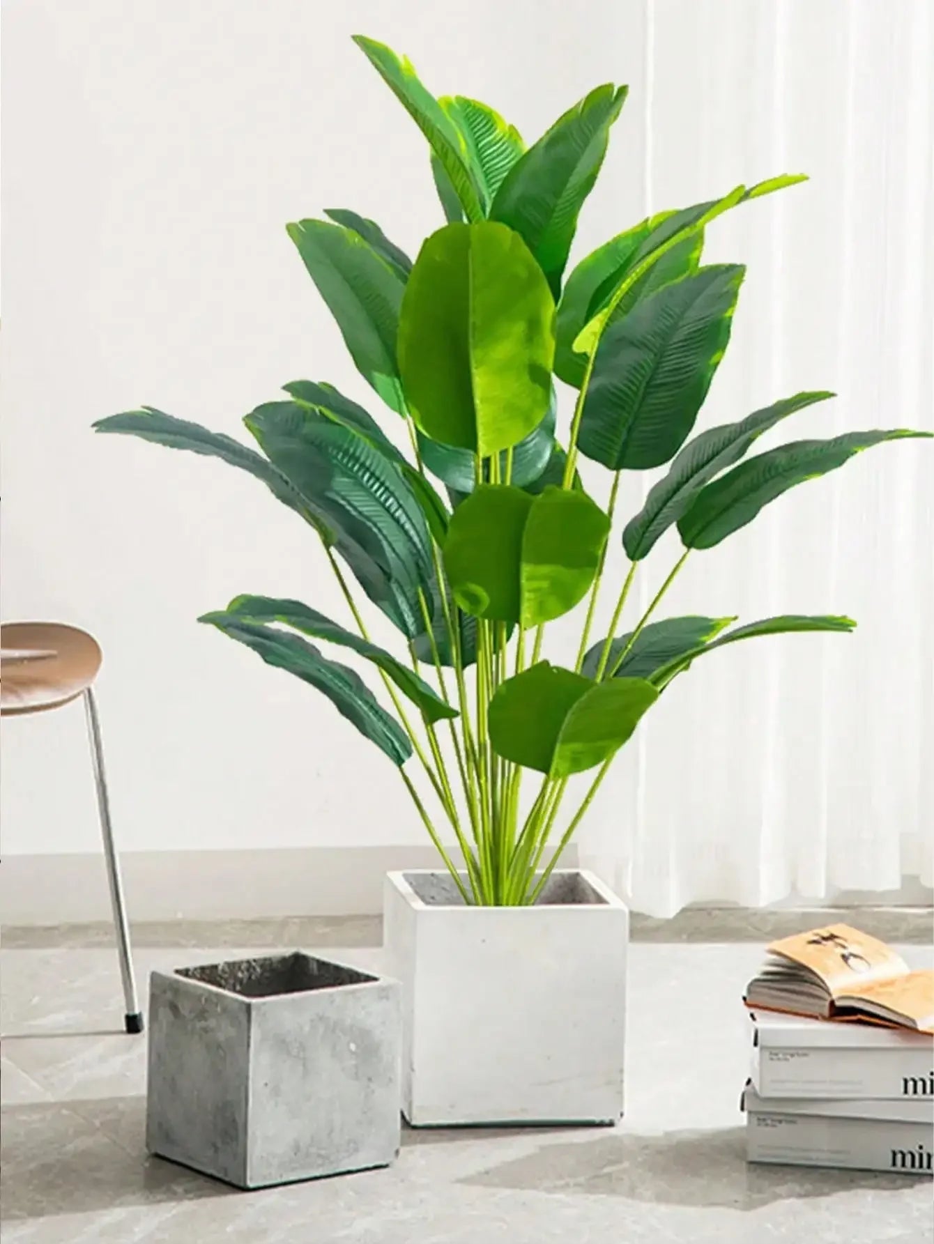 1pc Artificial Plants Large Tropical Palm Tree Fake Banana Plants Leaves Real Touch