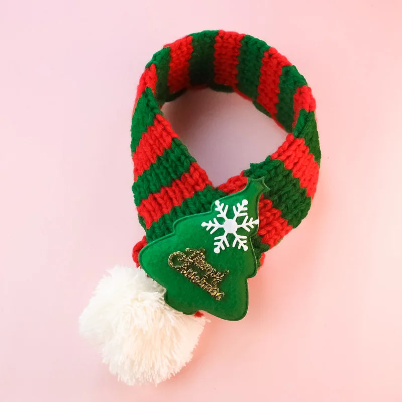 Pet Knitted Christmas Scarf