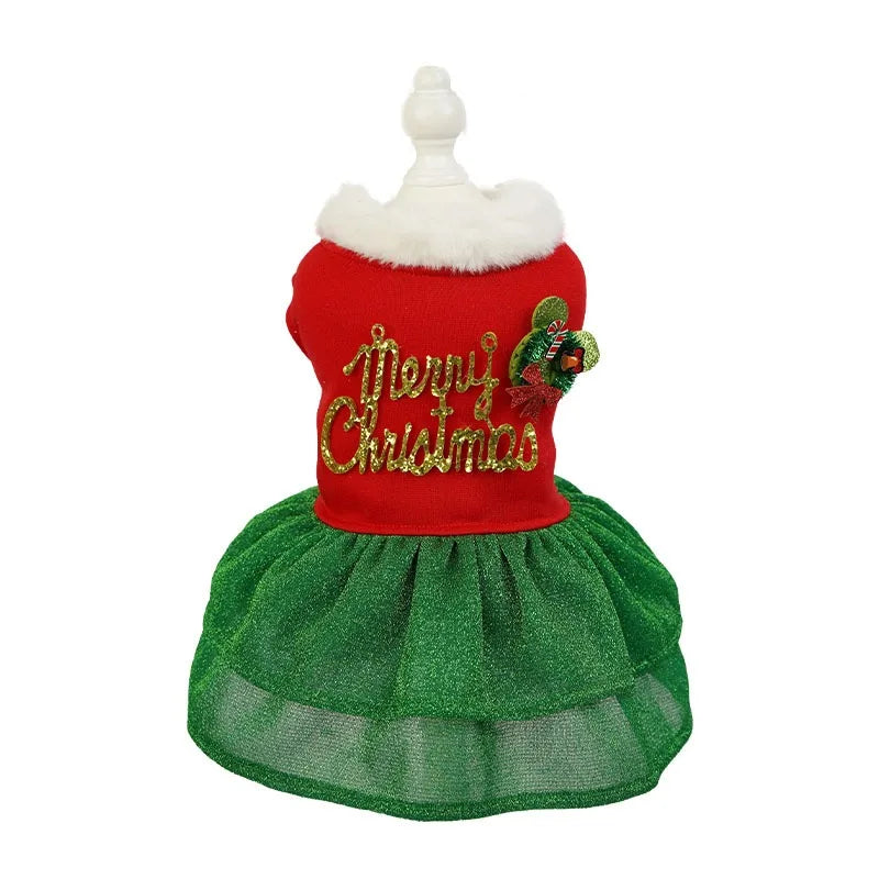 Christmas Winter Pets Dresses Dog Clothes