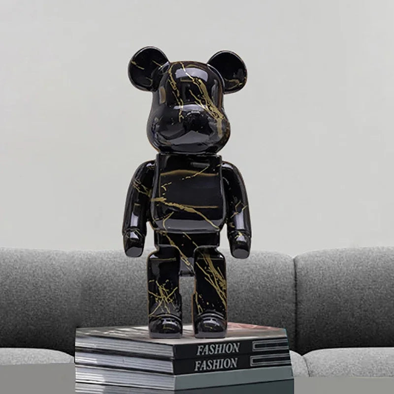 27cm New Graffiti Bear Figurine Home Decoration Animal Abstract Ornaments Storage Money Jar Modern Room Sculpture Table Decor