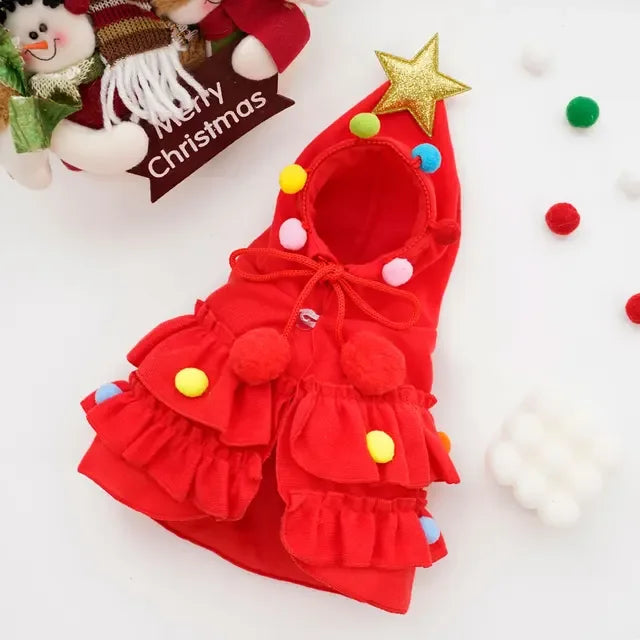 Christmas Pet Clothes Cloak Christmas Tree