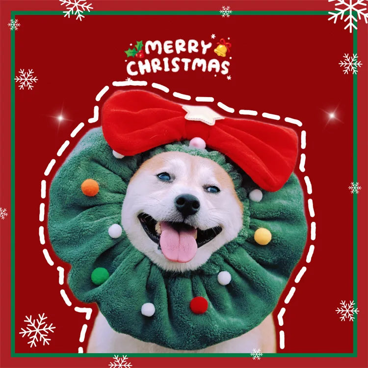 Pet Christmas Headband /Dog Funny Scarf, Cat Garland Collar