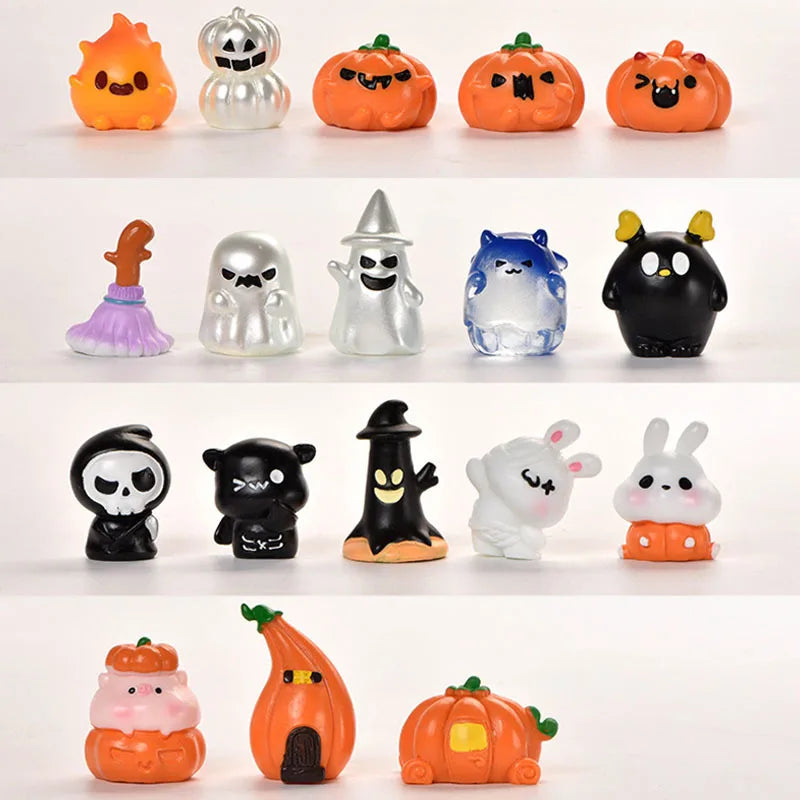 Mini Halloween Fairy Garden Ghost, Pumpkin Spirit Figurines, Home Decoration, DIY Resin Craft, 1 Pc