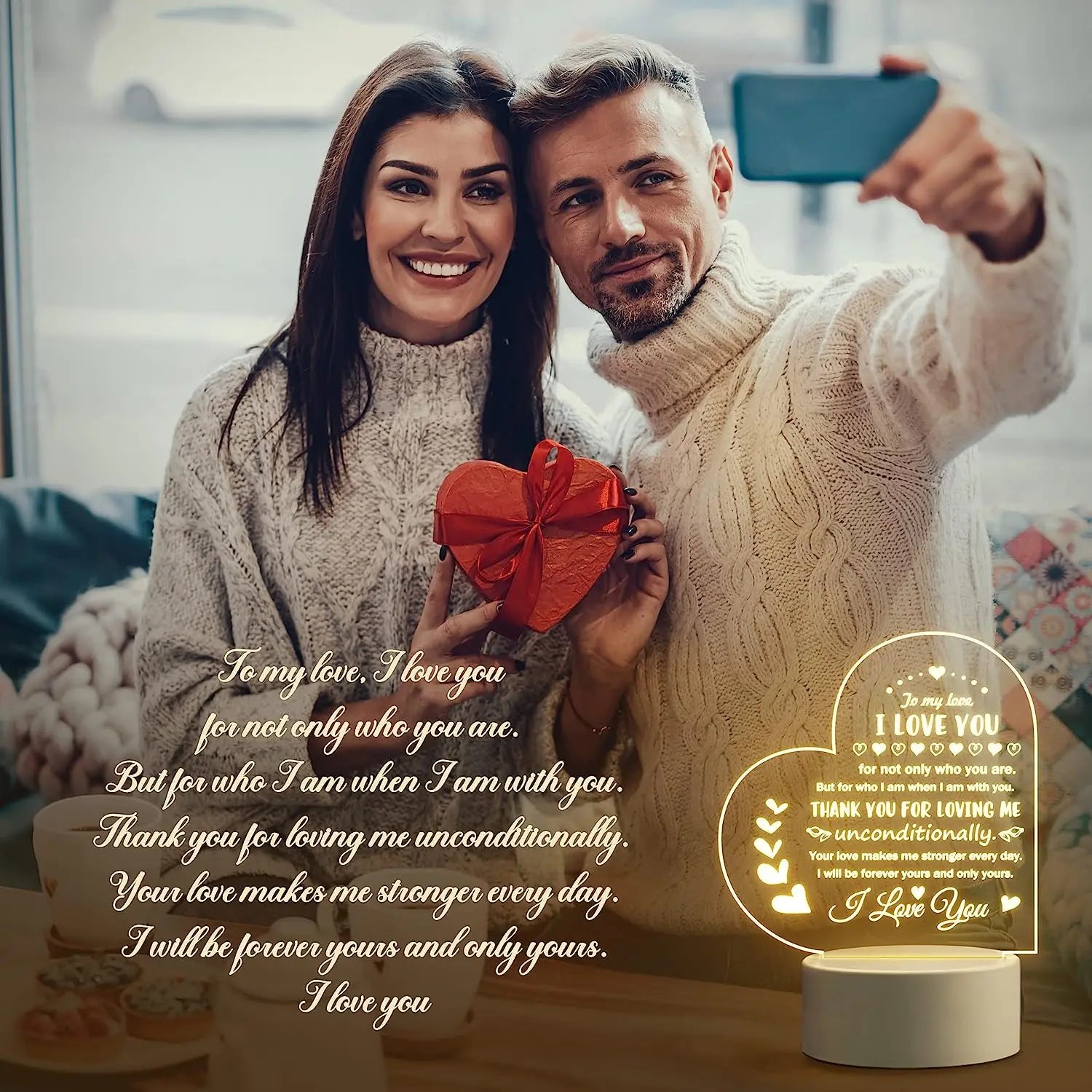 1pc Romantic Gifts For Her Anniversary, Wife Husband Girlfriend Boyfriend Packed Night Light Best Christmas gift