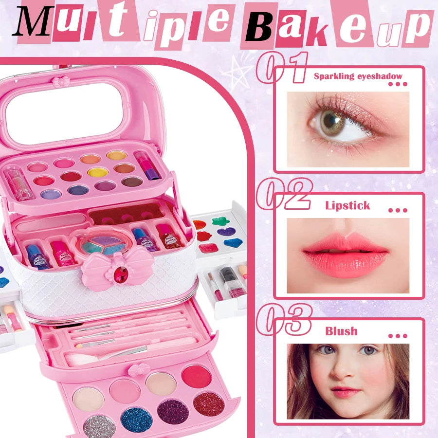 Kids Washable Makeup Girl Toys - Real Make Up Set