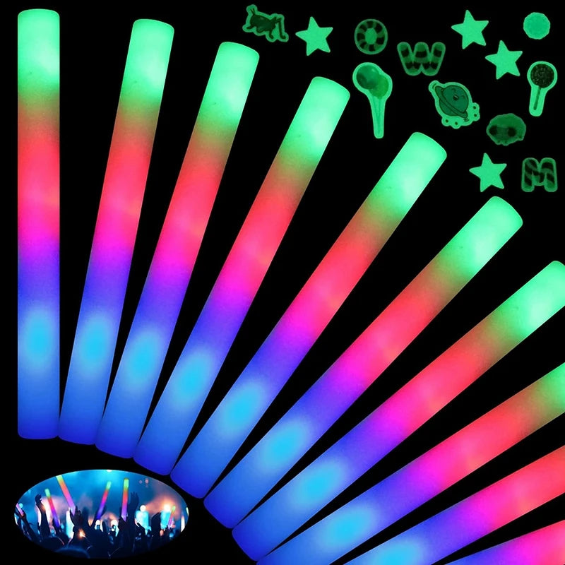 5/10/20pcs Foam Glowing Sticks Wedding Party Accessories LED Glow Sticks