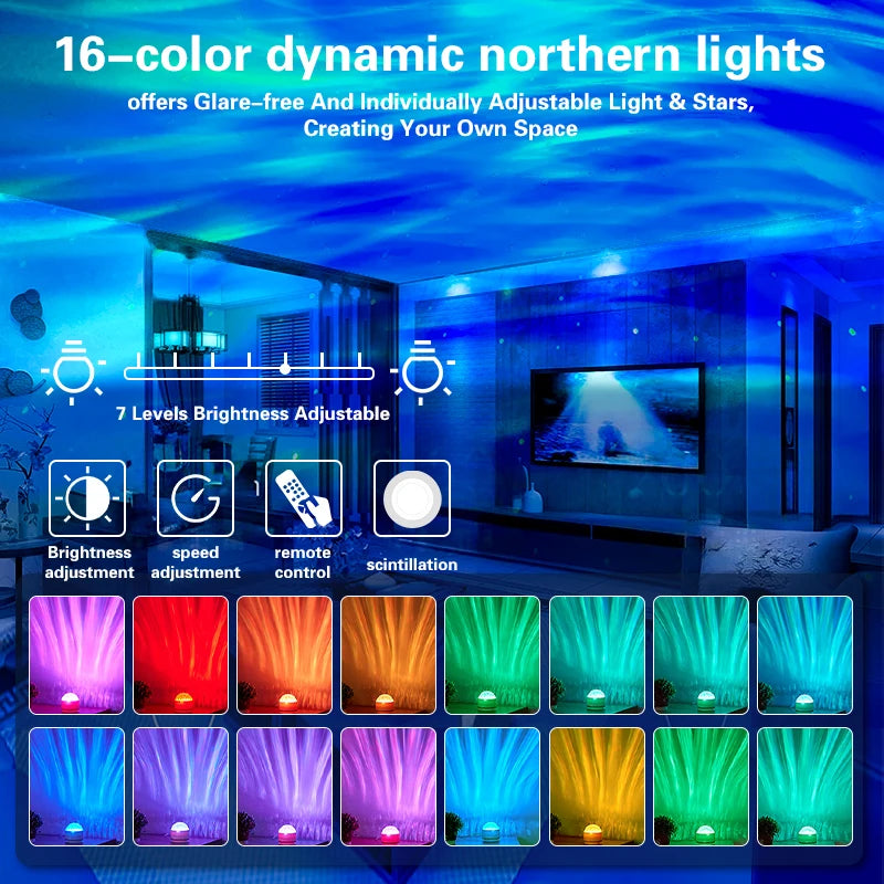 RGB Projection Night Light Wave Projector Light