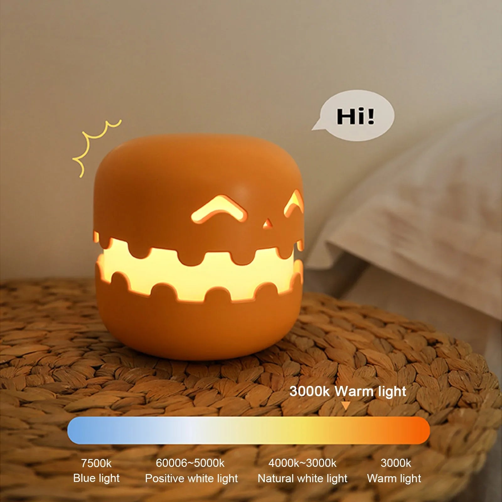 Halloween Pumpkins Lamp, Creative Collapsibles Lamp Pumpkins,Bedroom cozy pumpkin night light, Halloween Party Decoration