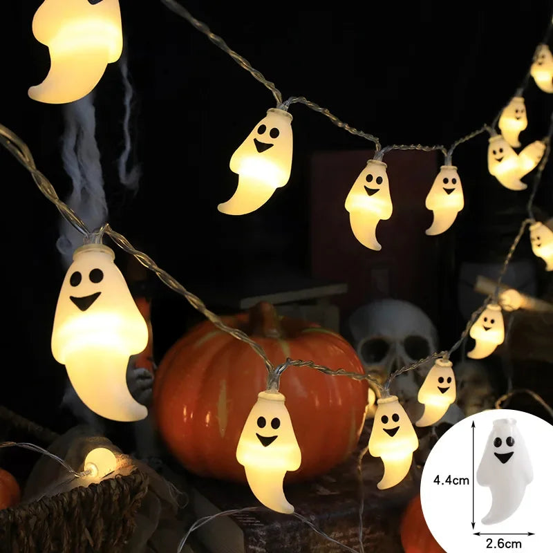 Halloween Decoration Led Light String Pumpkin Skull Head Eyeball Shaped Lamp String Trick Or Treat Lantern Horror Halloween Day