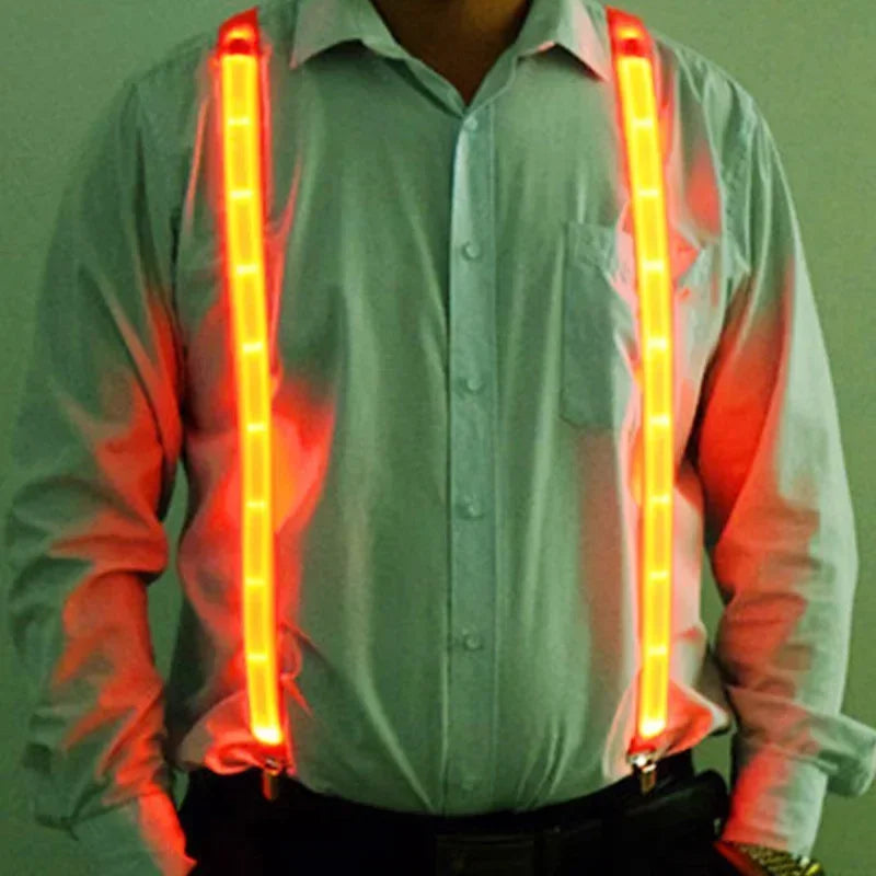 NEW Party Supplies Suspenders with Bow Tie LED Lights Woman Hangers