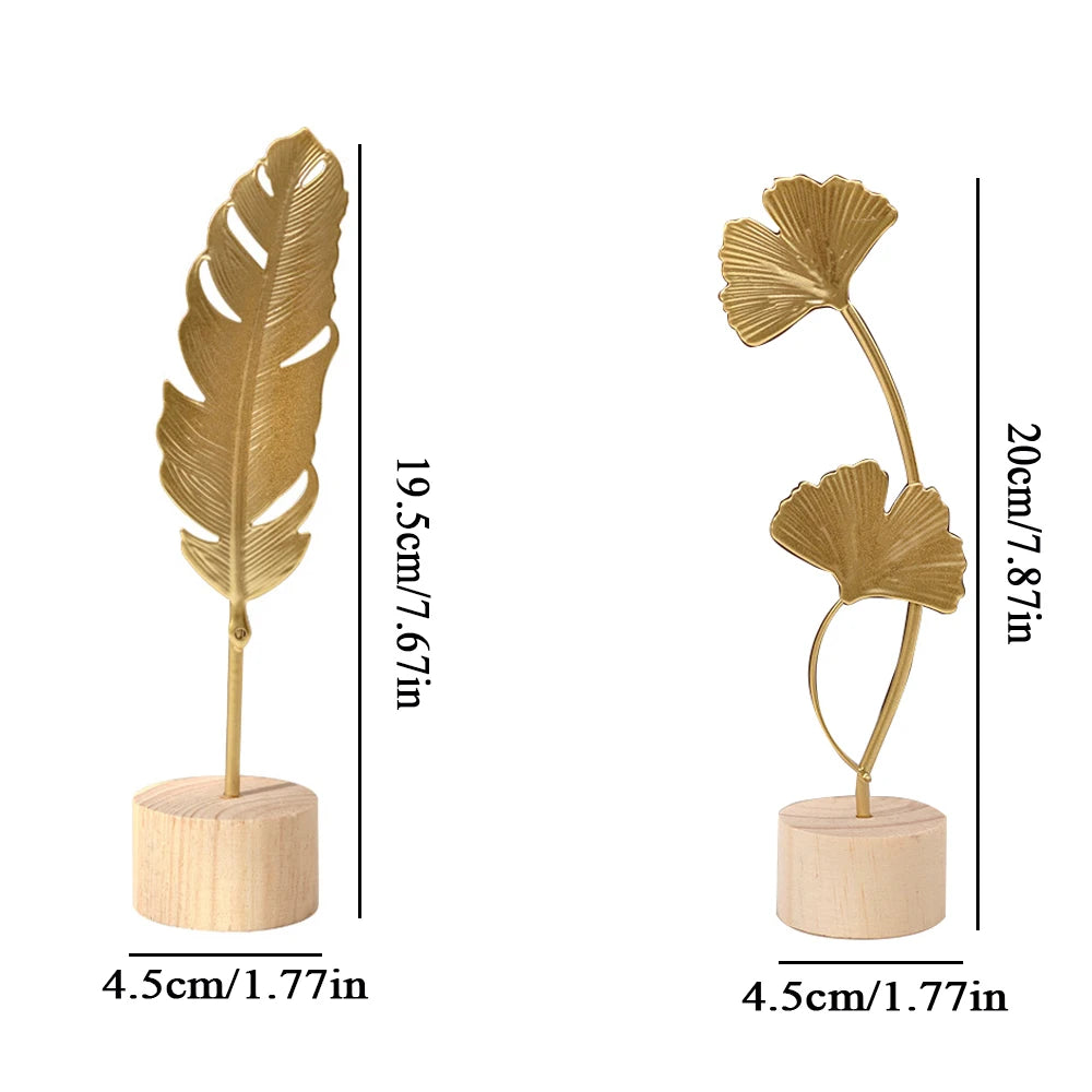 Nordic Gold Ginkgo Leaf Crafts Leaves Sculpture