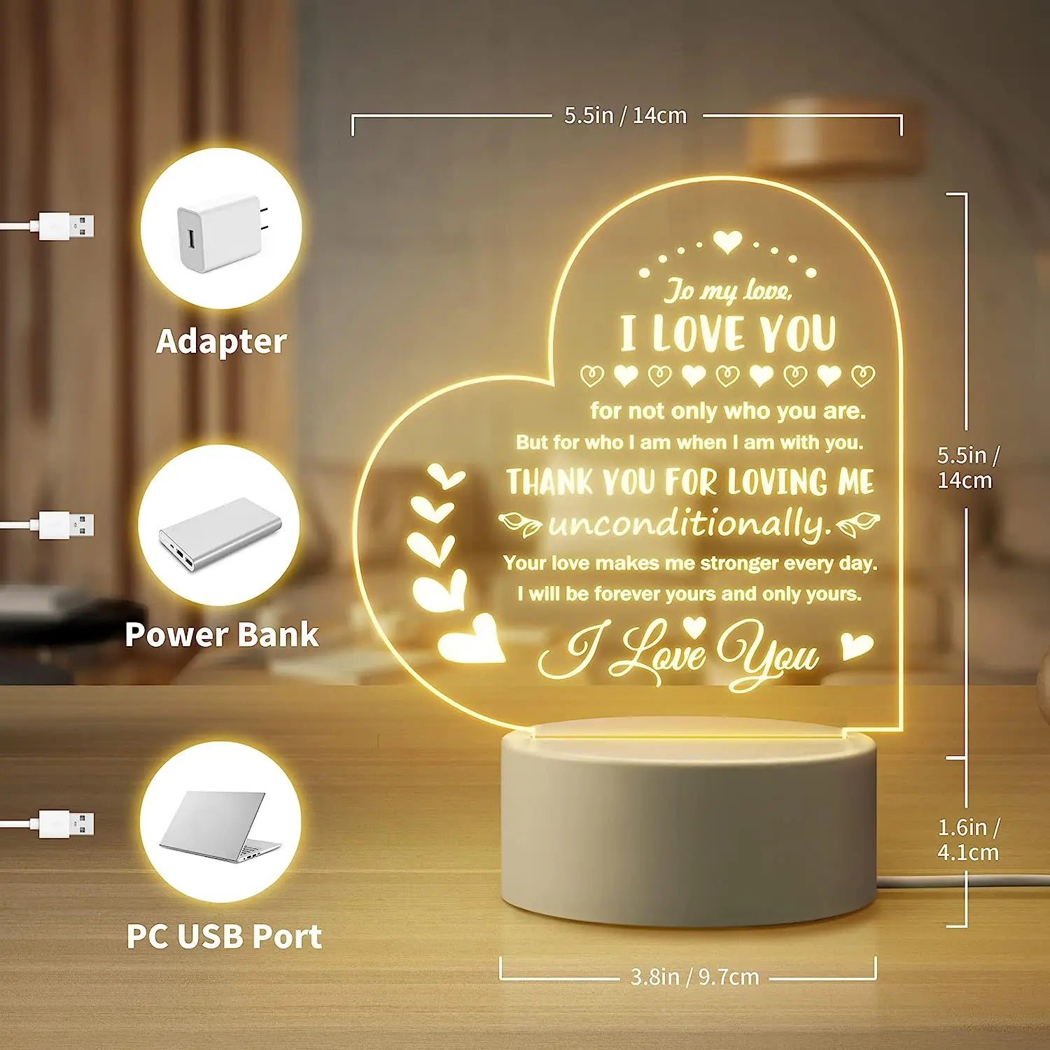 1pc Romantic Gifts For Her Anniversary, Wife Husband Girlfriend Boyfriend Packed Night Light Best Christmas gift