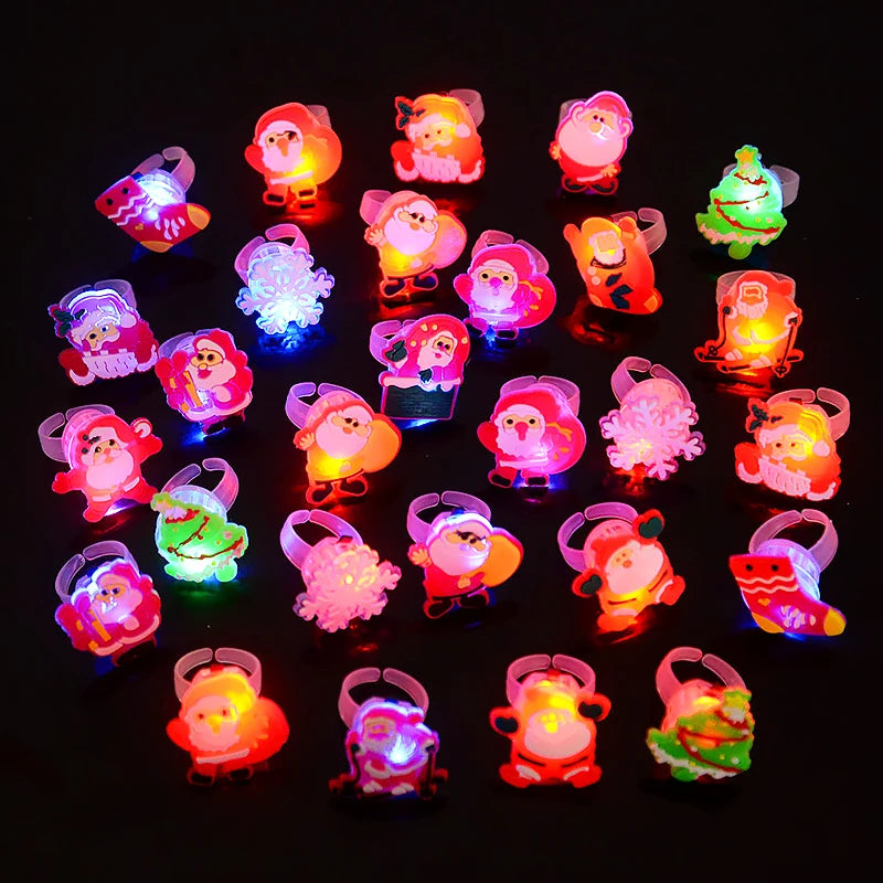 LED Light Halloween Ring Glowing Pumpkin Ghost Skull Rings Halloween Christmas Party