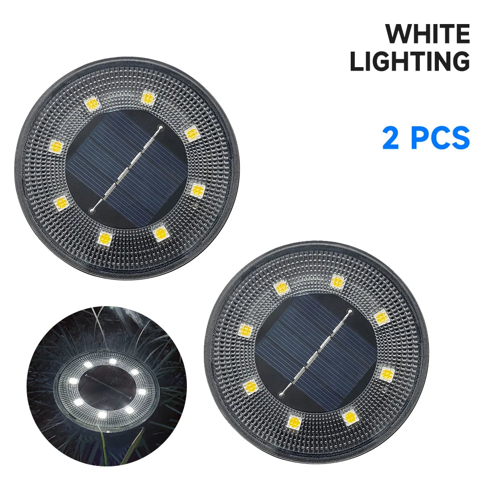 IP68 Waterproof LED Outdoor Solar Power Ground Light Lighting Control Path Deck